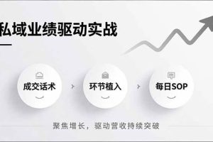（16988期）私域业绩驱动实战，成交话术、环节植入、每日SOP，聚焦增长，驱动营收持续突破