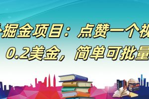 【168网创9期】海外掘金项目：点赞一个视频赚0.2美金，简单可批量