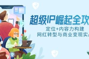 （14818期）超级IP崛起全攻略，定位+内容力构建，网红转型与商业变现实战