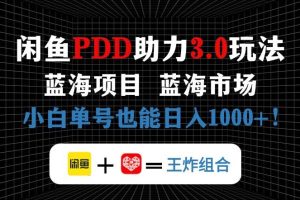 （14517期）闲鱼卖拼多多助力项目，蓝海市场新手也能单号日入1000+